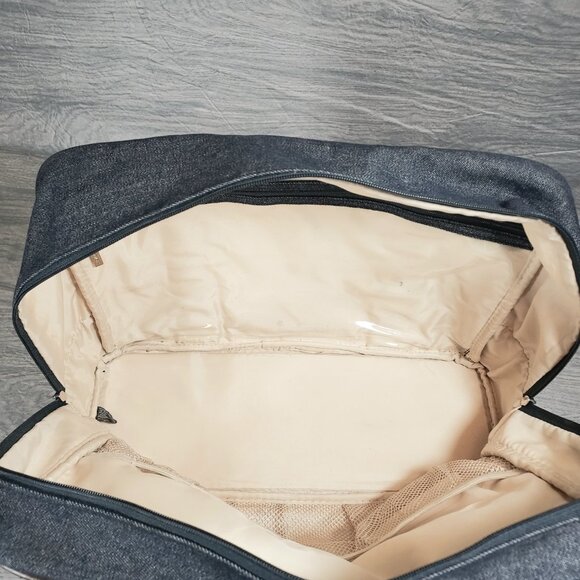 Bath And Body Works Denim Travel Shoulder Bag Tote Blue Matching Cosmetics Bags - Picture 15 of 16